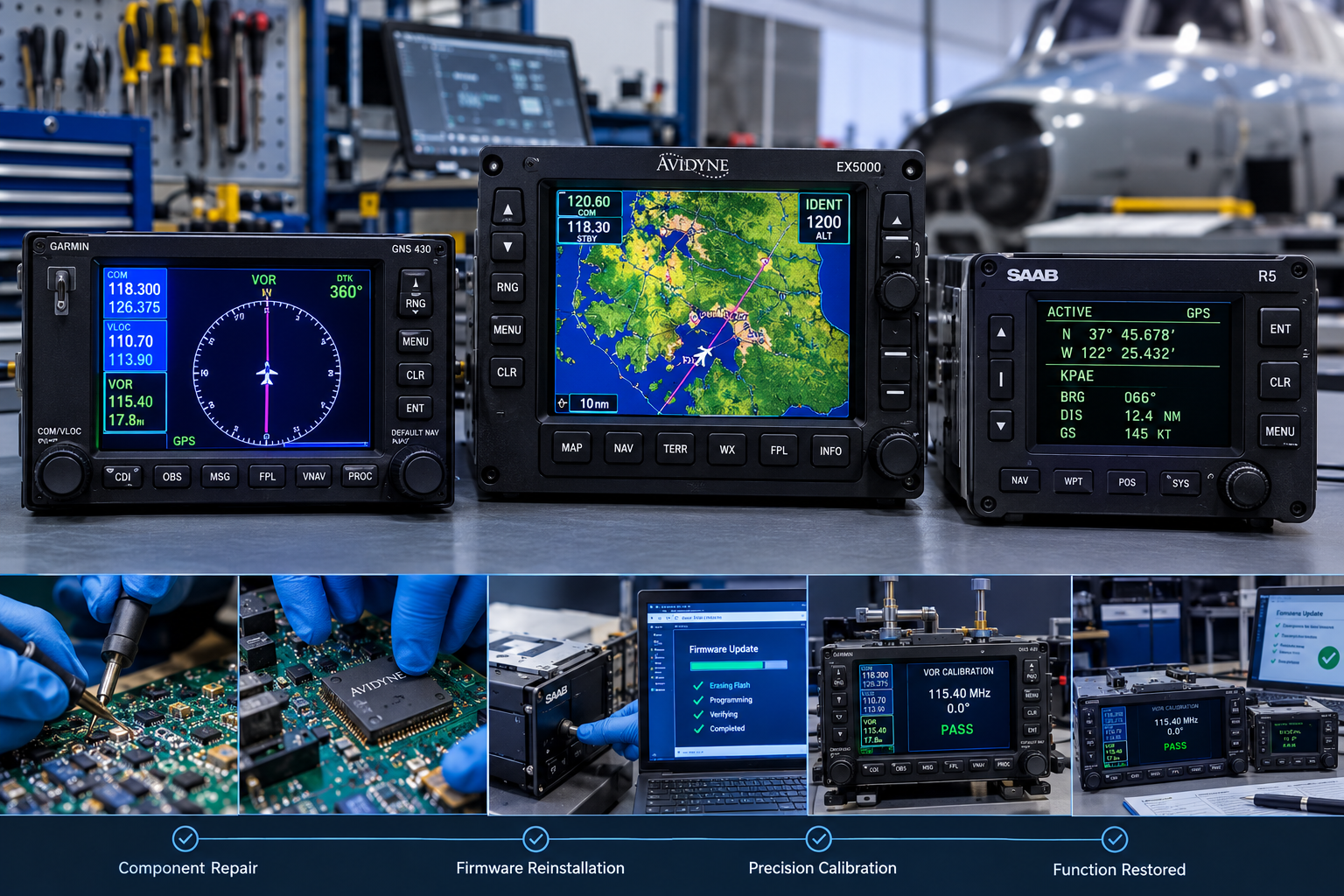 Avionics Restoration: GNS430 VOR, Avidyne MFD EX5000, SAAB R5 GPS