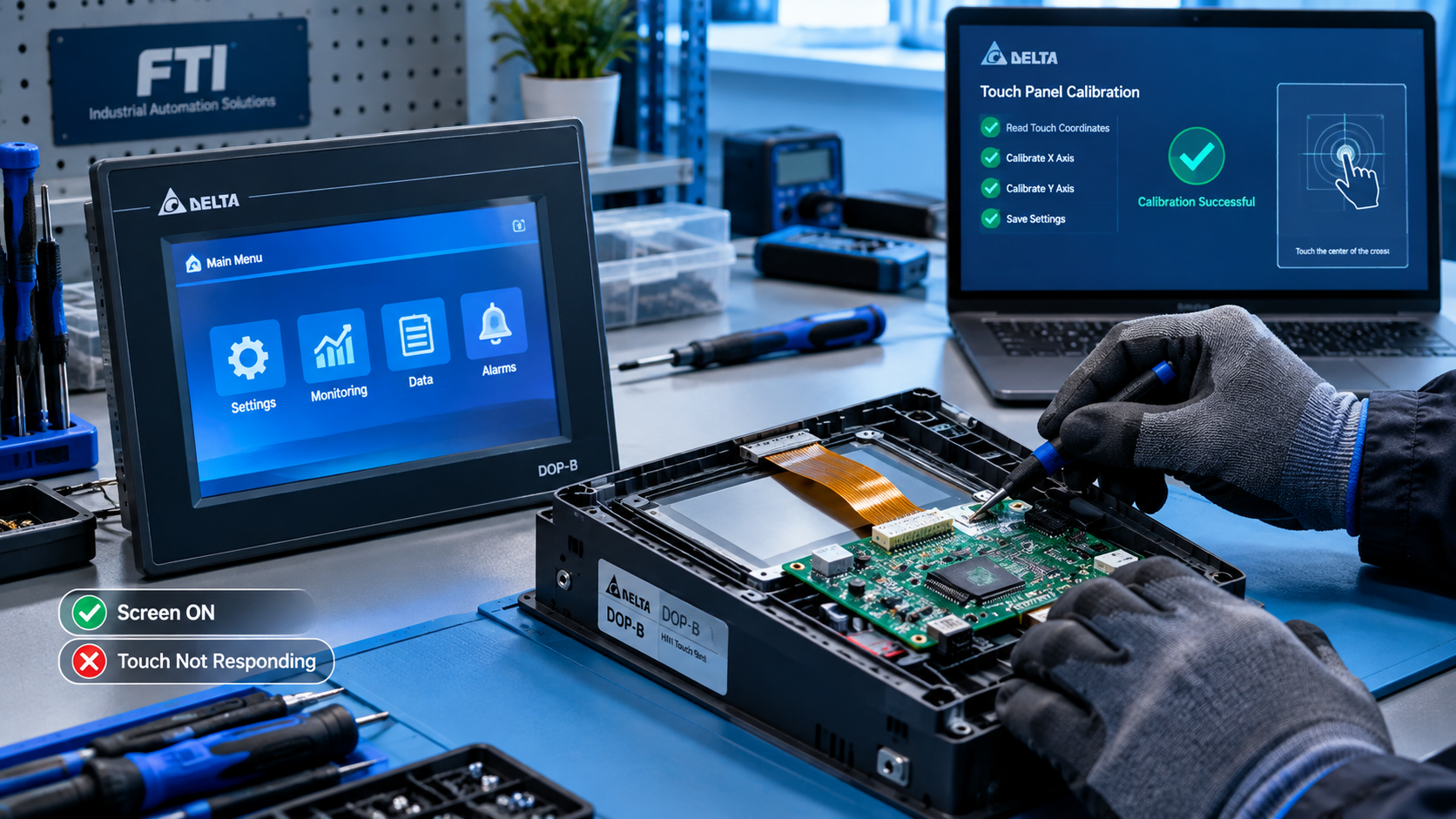 Delta DOP-B HMI: Touch Panel Recovery