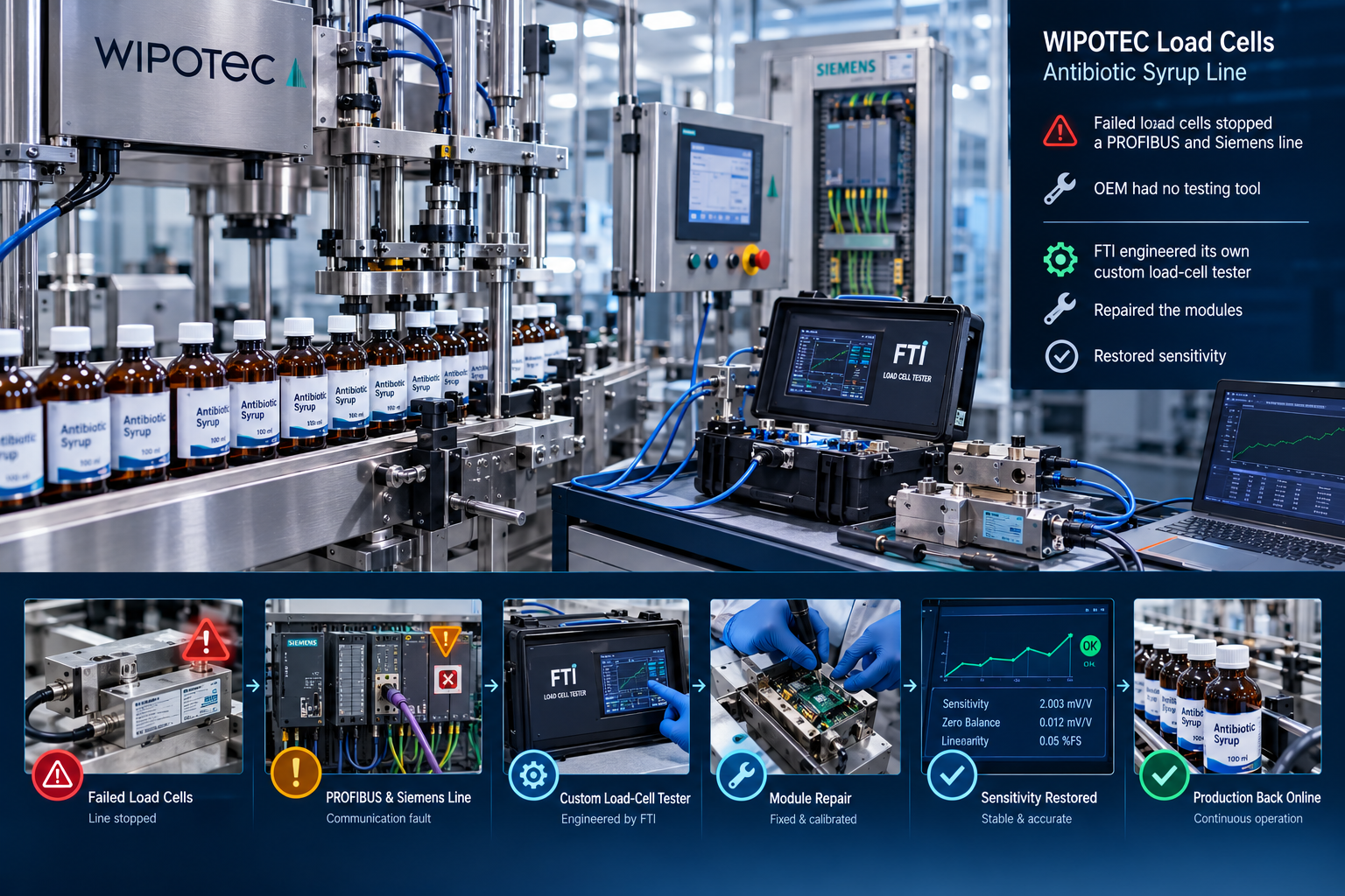 WIPOTEC Load Cells: Antibiotic Syrup Line