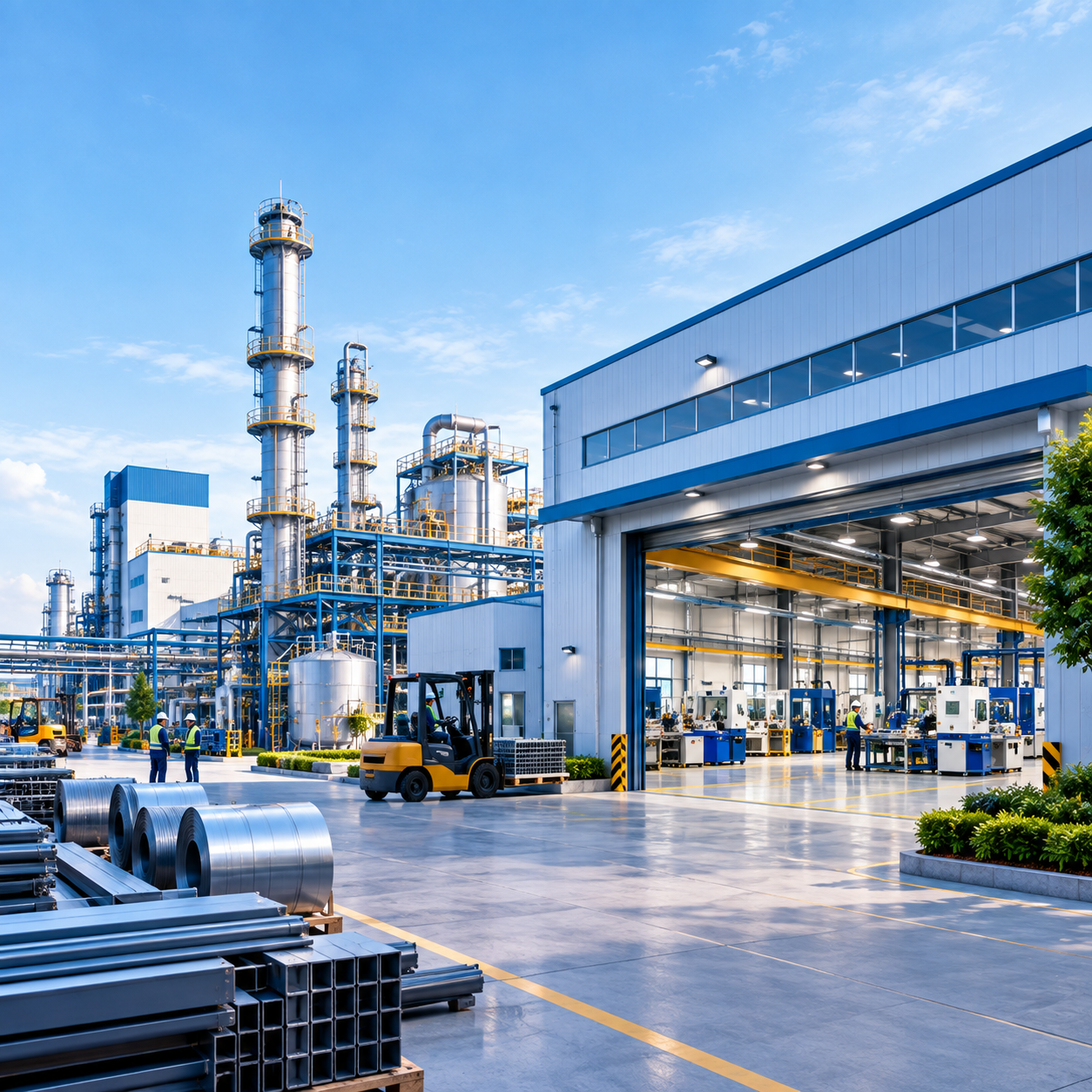 Technician operating pharmaceutical process equipment